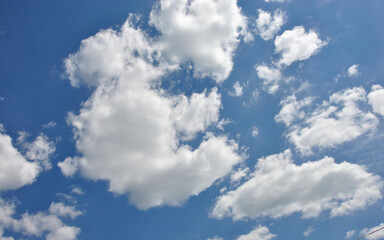 beautiful blue sky with white clouds. summer sky