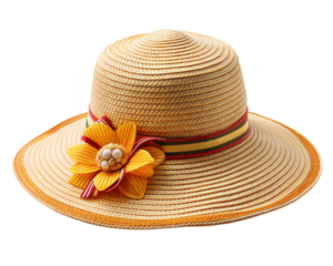summer straw hat with flower