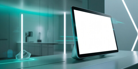 Technological laboratory, white background for text