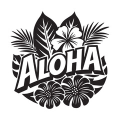 Aloha text and logo.Hand drawn vector illustration © дима селиванов