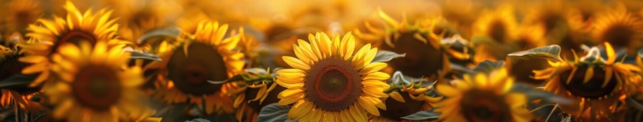 Naklejka premium Sunflowers in a Field