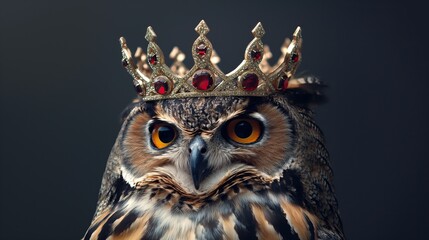 majestic owl with elegant golden crown