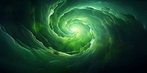 Abstract Green Light Streaks Energy and Motion, High-speed green light burst, abstract representation of motion and energy