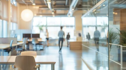Modern open plan office with natural light. Bright and airy open plan office space with natural light, perfect for showcasing a collaborative and modern work environment.