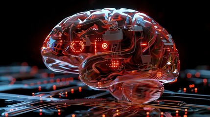 photo futuristic concept of brain implant for thought connectivity