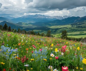 Fototapeta premium Wildflower Meadow in the Rocky Mountains