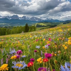 Fototapeta premium Wildflower Meadow in the Rocky Mountains