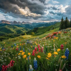 Fototapeta premium Rocky Mountain Wildflower Meadow