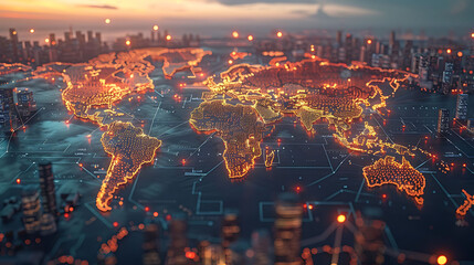 Fototapeta premium Comprehensive infographic showcasing global trade routes with maps trade volumes and key commodities highlighting the interconnectedness of international business and commerce