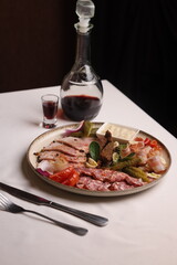 Restaurant menu food wine drink specials meat fish carpaccio sashimi delicious soup sauce 