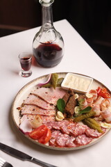 Restaurant menu food wine drink specials meat fish carpaccio sashimi delicious soup sauce 