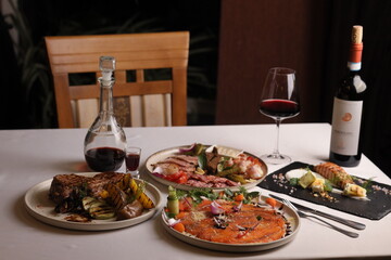 Restaurant menu food wine drink specials meat fish carpaccio sashimi delicious soup sauce 