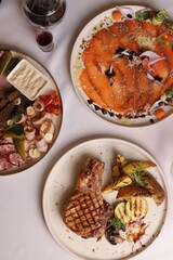 Restaurant menu food wine drink specials meat fish carpaccio sashimi delicious soup sauce 