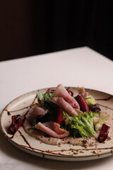 Restaurant menu food wine drink specials meat fish carpaccio sashimi delicious soup sauce 