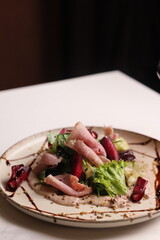 Restaurant menu food wine drink specials meat fish carpaccio sashimi delicious soup sauce 