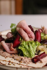 Restaurant menu food wine drink specials meat fish carpaccio sashimi delicious soup sauce 