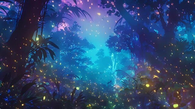 Like fireflies on steroids the glowing insects swarmed through the trees turning the forest into a neon wonderland.