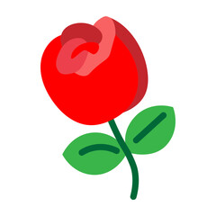 rose Vector Flat Icon Design