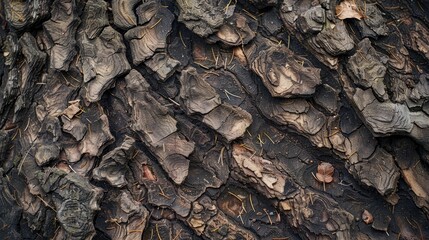 Detailed close up of forest ground texture