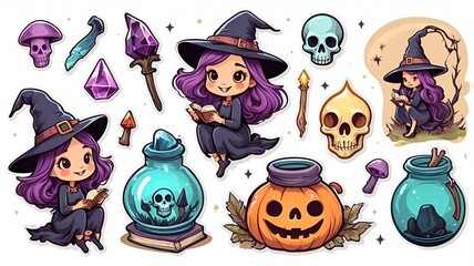  spooky and whimsical world of Halloween with our delightful Halloween Icon Sticker Collection