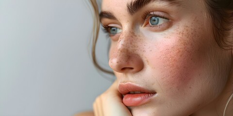 Person managing rosacea or eczema with specialized skincare and medical treatments. Concept Skincare Routine, Medical Treatments, Rosacea Management, Eczema Care, Dermatology Recommendations