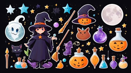  spooky and whimsical world of Halloween with our delightful Halloween Icon Sticker Collection