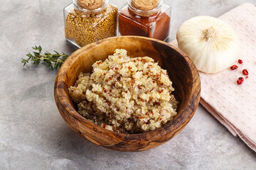 Vegan cuisine - boiled quinoa cereal