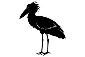 Shoebill silhouette vector, Shoebill Bird
