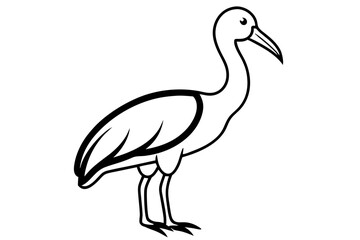 Shoebill silhouette vector, Shoebill Bird