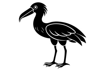 Shoebill silhouette vector, Shoebill Bird