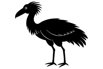 Shoebill silhouette vector, Shoebill Bird