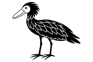 Obraz premium Shoebill silhouette vector, Shoebill Bird
