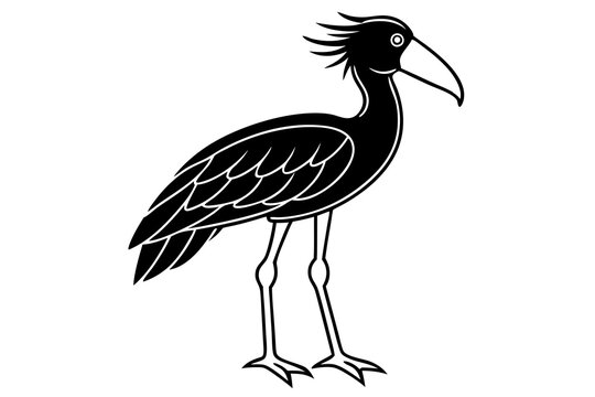 recommend clip art: Shoebill silhouette vector, Shoebill Bird