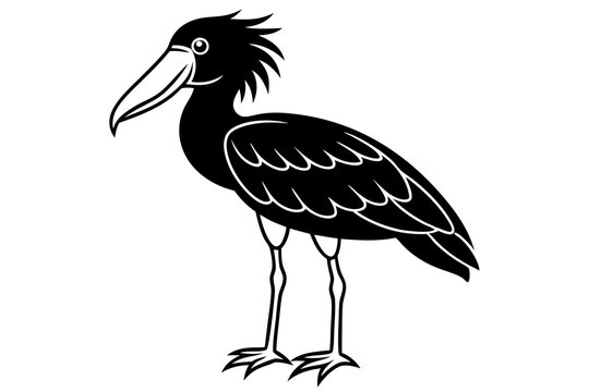 recommend clip art: Shoebill silhouette vector, Shoebill Bird