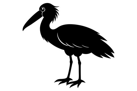 recommend clip art: Shoebill silhouette vector, Shoebill Bird