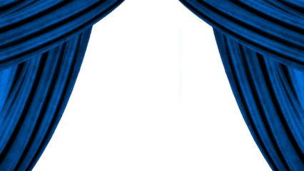 青い幕のステージ　PNG素材