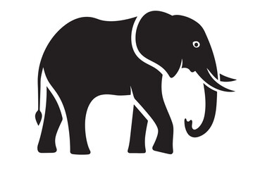 :  Best Elephant vector and illustration, a black elephant with a white background that says elephant