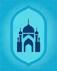 mosque blue color icon. masjid blue icon