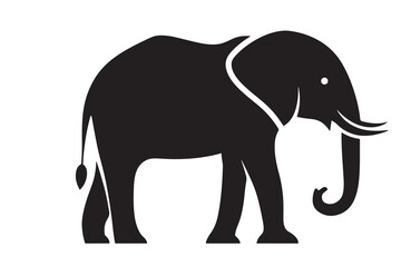 :  Best Elephant vector and illustration, a black elephant with a white background that says elephant