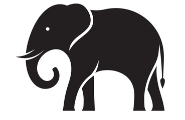 :  Best Elephant vector and illustration, a black elephant with a white background that says elephant