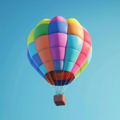 Naklejka premium Colorful Hot Air Balloon in Blue Sky 