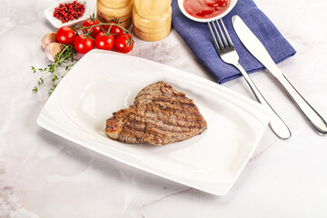 Grilled marble beef steak with sauce