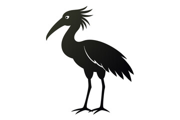 Shoebill vector silhouette illustration isolated on white background, Shoebill Bird Vector art