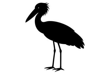 Shoebill vector silhouette illustration isolated on white background, Shoebill Bird Vector art