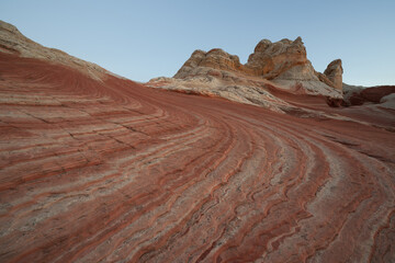 White Pocket national monument in Northeastern Arizona with interesting lines and swirls