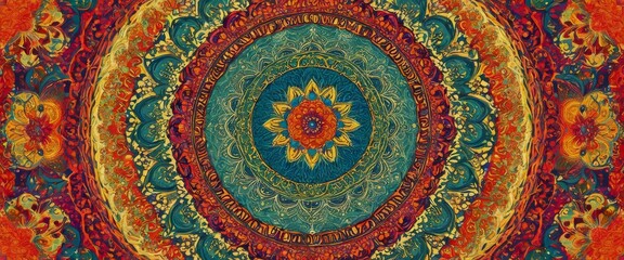 wedding card design traditional Mandala-inspired paisley vibrant