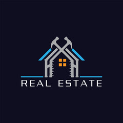 residential building home real estate logo design vector