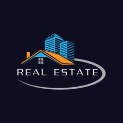 residential building home real estate logo design vector