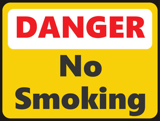 Fototapeta premium Danger No Smoking safety signage in vector illustration 