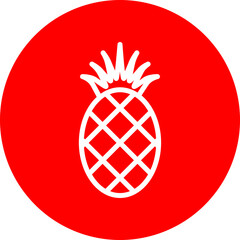 Pineapple Line White Circle Red